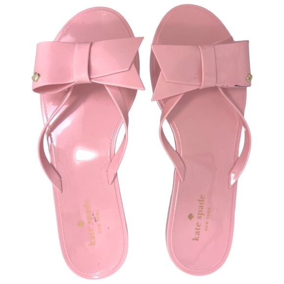 KATE SPADE • Pink Jayla Bow Flip Flop Jelly Sandals - Picture 6 of 8